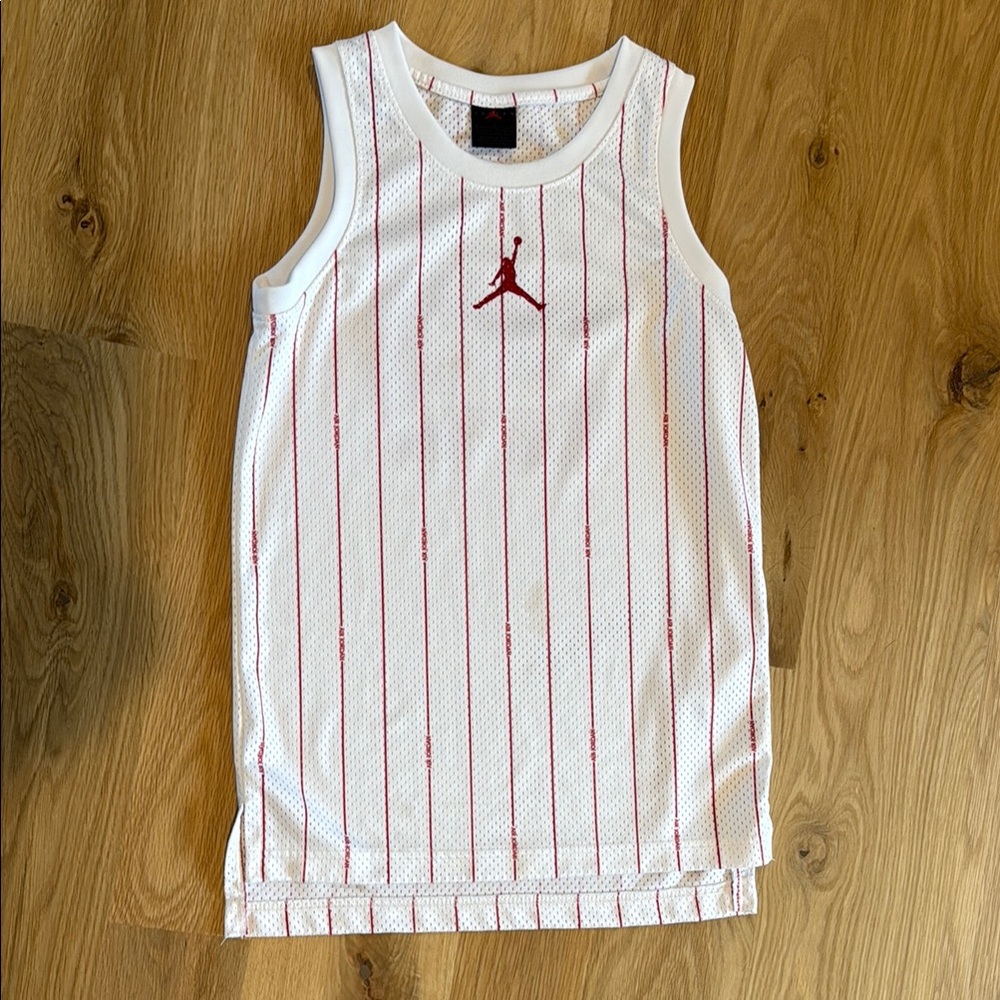 Kids White and Red Jordan Tank Top